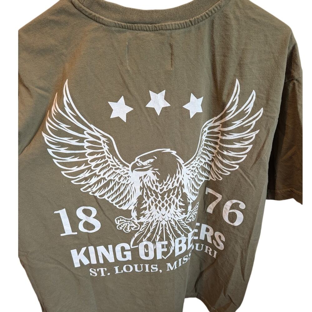Budweiser x PacSun King of Beers Eagle Graphic T Shirt Olive Large